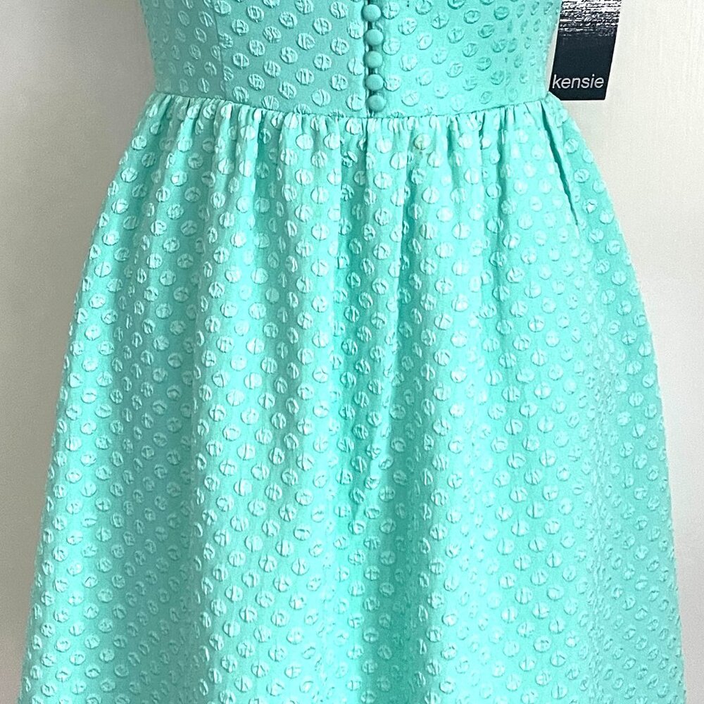 NWT Kenzie Minty Textured Dot Cup Sleeves Dress S $99 - Picture 14 of 14